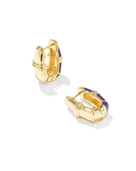 Courtney Gold Enamel Huggie Earrings