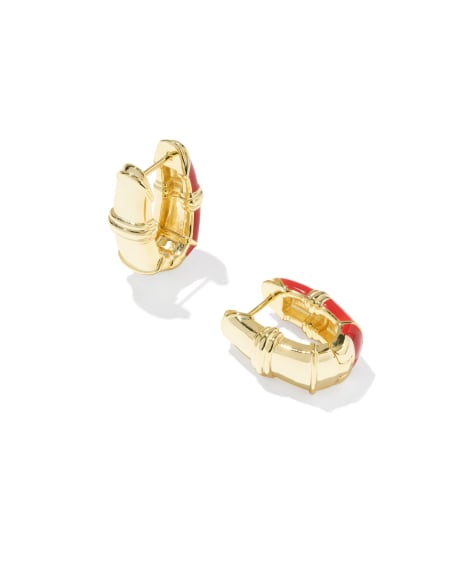 Courtney Gold Enamel Huggie Earrings