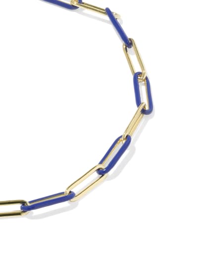 Courtney Gold Enamel Link and Chain Bracelet