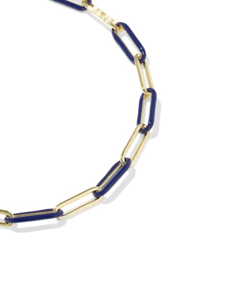 Courtney Gold Enamel Link and Chain Bracelet