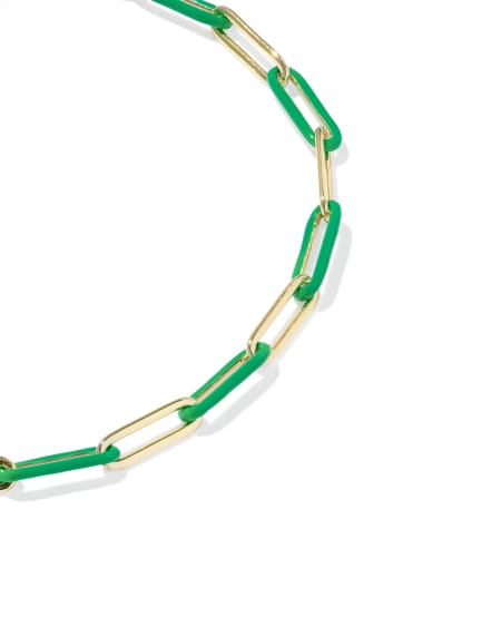 Courtney Gold Enamel Link and Chain Bracelet