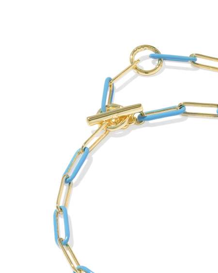 Courtney Gold Enamel Link and Chain Bracelet