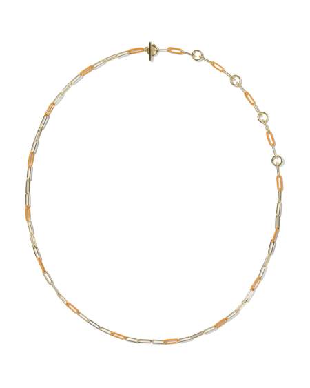 Courtney Gold Enamel Link and Chain Necklace