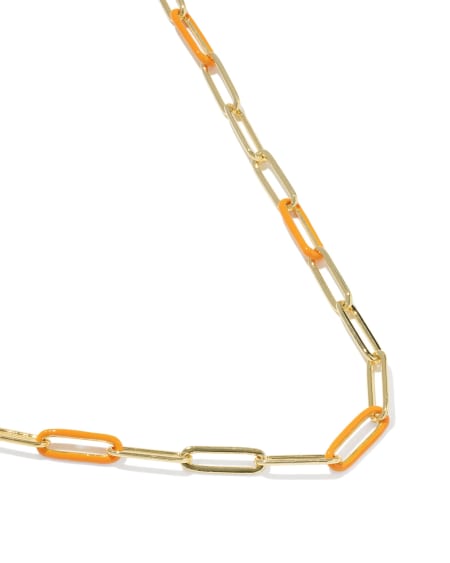 Courtney Gold Enamel Link and Chain Necklace