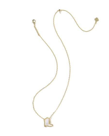 Drill Team Boot Gold Short Pendant Necklace