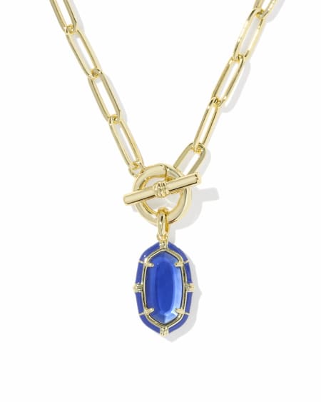 Elisa Gold Enamel Link and Chain Necklace