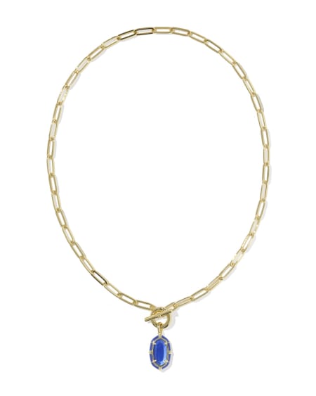Elisa Gold Enamel Link and Chain Necklace