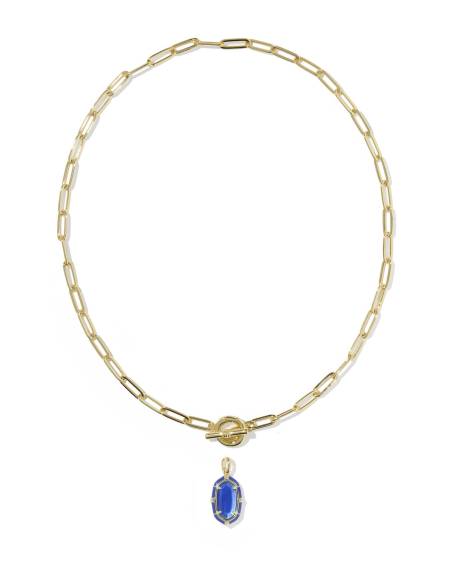 Elisa Gold Enamel Link and Chain Necklace