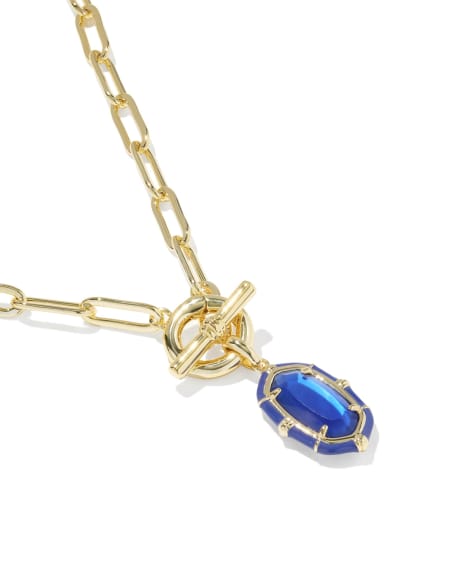 Elisa Gold Enamel Link and Chain Necklace