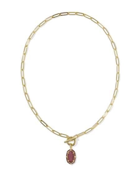 Elisa Gold Enamel Link and Chain Necklace