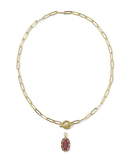 Elisa Gold Enamel Link and Chain Necklace