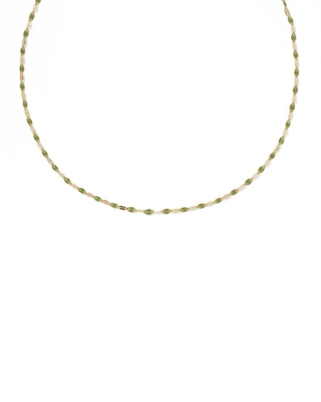 Enamel Mirror 18k Gold Vermeil Chain Necklace