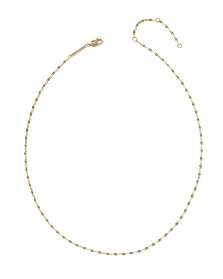 Enamel Mirror 18k Gold Vermeil Chain Necklace