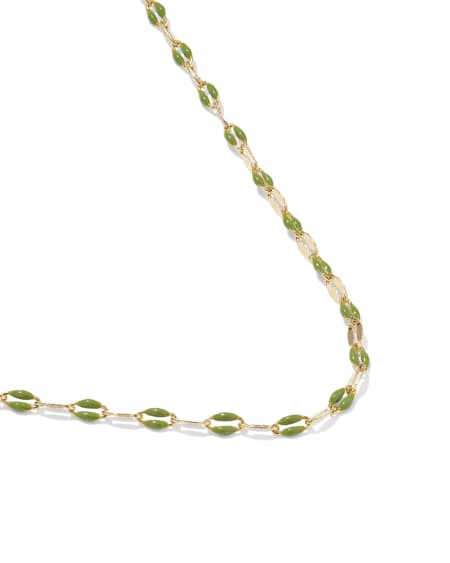 Enamel Mirror 18k Gold Vermeil Chain Necklace