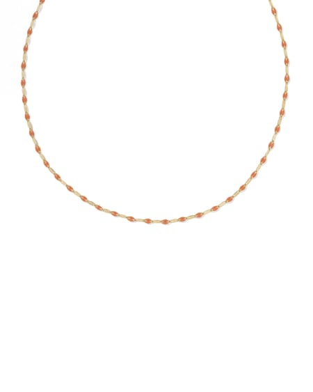 Enamel Mirror 18k Gold Vermeil Chain Necklace