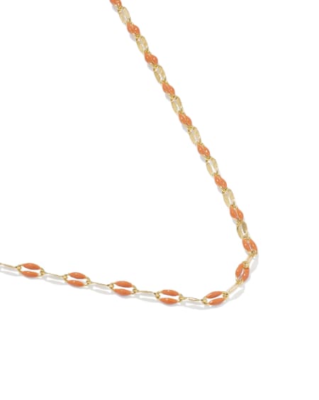 Enamel Mirror 18k Gold Vermeil Chain Necklace