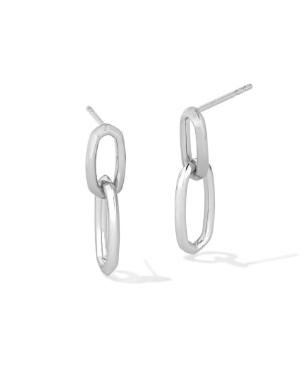 Danielle Sterling Silver Interlocking Drop Earrings