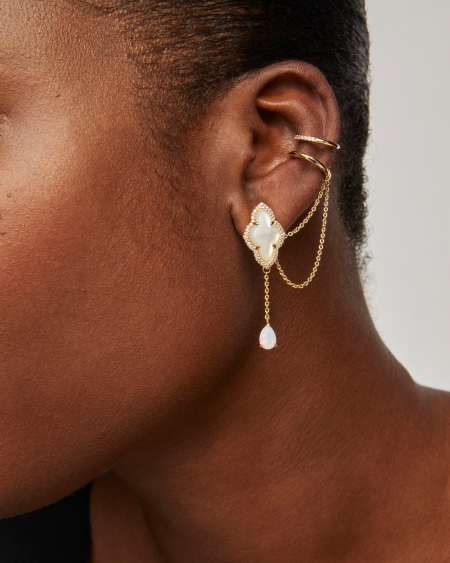 Abbie Gold Convertible Cuff Statement Earrings