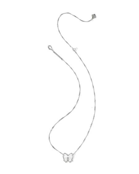 Haley Bow Silver Short Pendant Necklace