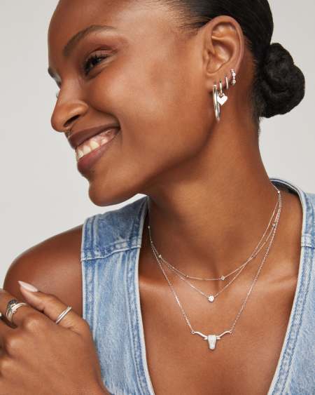 0.29 ct Longhorn 14k White Gold Pendant Necklace