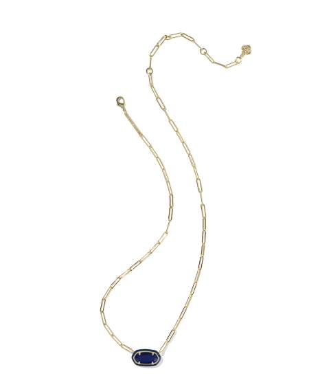 Elisa Enamel Frame Gold Paperclip Necklace