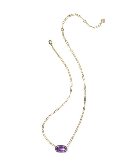 Elisa Enamel Frame Gold Paperclip Necklace