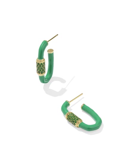 Emery Gold Enamel Hoop Earrings
