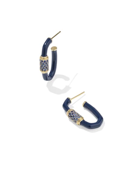 Emery Gold Enamel Hoop Earrings