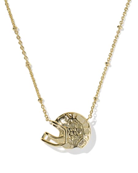 Football Helmet Gold Short Pendant Necklace