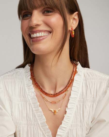 Emery Gold Beaded Strand Necklace