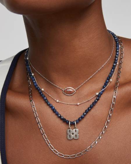 Emery Silver Beaded Strand Necklace