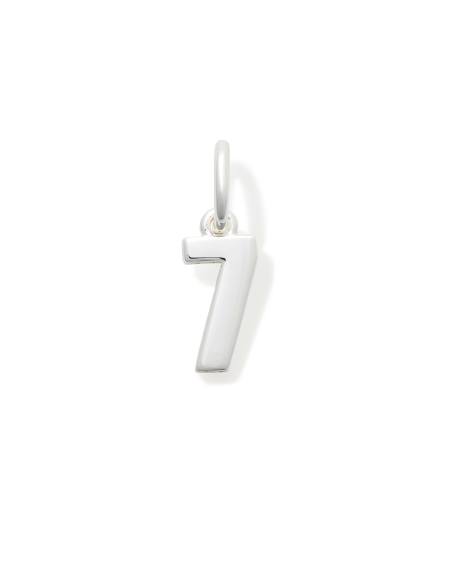 Metal Number 7 Charm in Sterling Silver