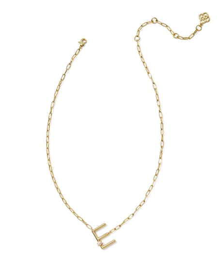 Pearl Gold Letter E Short Pendant Necklace in Freshwater Cultured Pearl