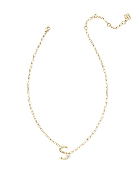 Pearl Gold Letter S Short Pendant Necklace in Freshwater Cultured Pearl