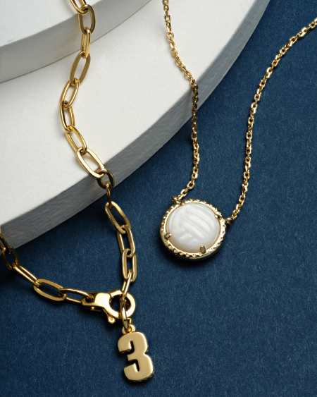 Metal Number 3 Charm in 18k Gold Vermeil