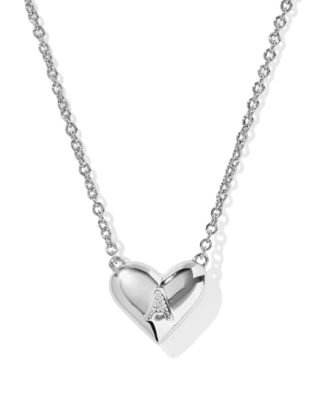 Ari Heart Letter Short Pendant Necklace