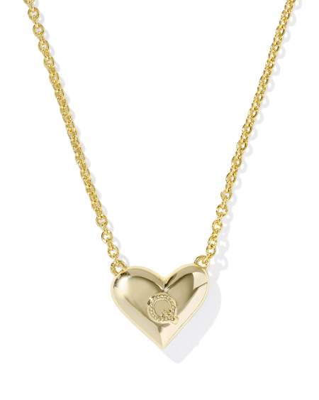 Ari Heart Letter Q Gold Short Pendant Necklace