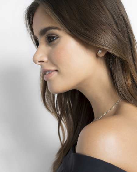 Amelee Earrings in Pave Diamond and 14k White Gold