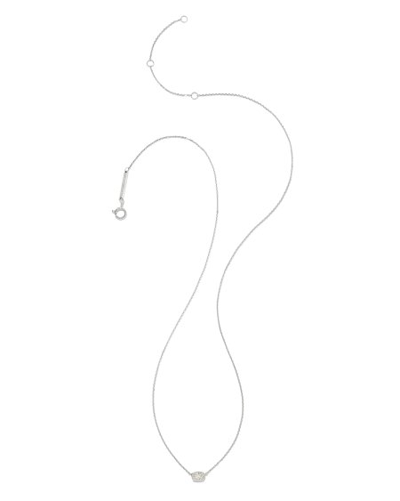 0.11 ct Marisa 14k White Gold Oval Solitaire Pendant Necklace in White Diamond