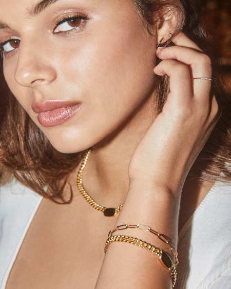 Elaina Curb Chain Bracelet in 18k Gold Vermeil