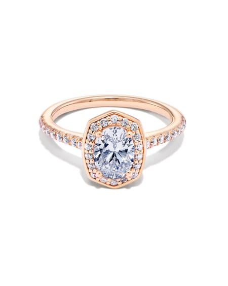 1 ct Oval Iconic Halo Engagement Ring in 14k Rose Gold
