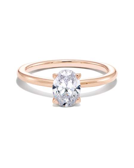 2 ct Oval Solitaire Engagement Ring in 14k Rose Gold