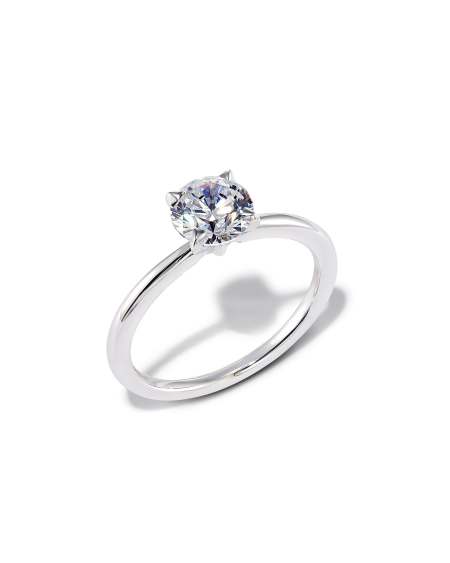 0.5 ct Round Solitaire Engagement Ring in 14k White Gold