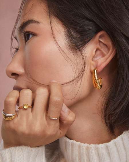 Ellen 18k Gold Vermeil Metal Hoop Earrings
