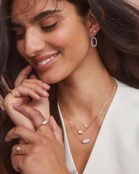 0.39 ct Elisa Pendant Necklace in Pave Diamond and 14k Yellow Gold