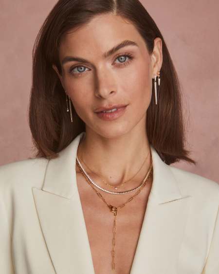 Floating Lab Grown White Diamond Pendant Necklace in 14k Yellow Gold