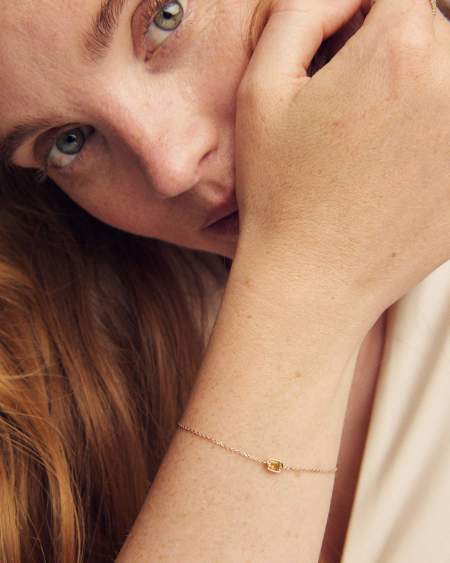 Marisa 14k Yellow Gold November Oval Solitaire Bracelet
