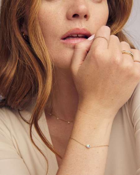 Marisa 14k Yellow Gold December Oval Solitaire Bracelet