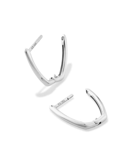 Ellen Huggie Earrings in 14k White Gold