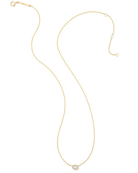 Marisa 14k Yellow Gold Oval Solitaire Pendant Necklace in Rainbow Moonstone